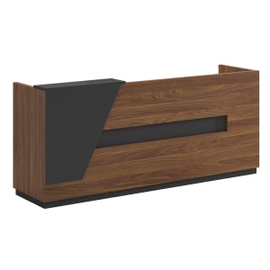 Γραφείο υποδοχής Oscar καρυδί - ανθρακί 180x65x76 cm - Img 2