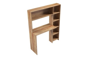 Γραφείο Janson Pakoworld με βιβλιοθήκη, χρώμα δρυς, 113.2x40x141.8 cm - Img 5