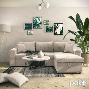 Γωνιακός Καναπές Lilian Μπεζ 225x148x81 cm - Img 3