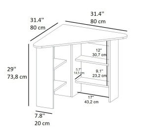 Γωνιακό γραφείο Corner Λευκό 80x73.8x80 cm - Img 6