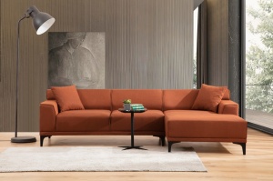 Γωνιακός Καναπές Petra Πορτοκαλί 145x250x69 cm
