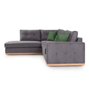 Δεξιός Γωνιακός Καναπές Boston Σκούρο Γκρι - Natural 280x225x95 cm - Img 4
