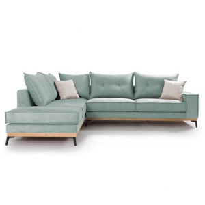Δεξιός Γωνιακός Καναπές Luxury II Ciel - Elephant - Μαύρο 290x235x90 cm - Img 2