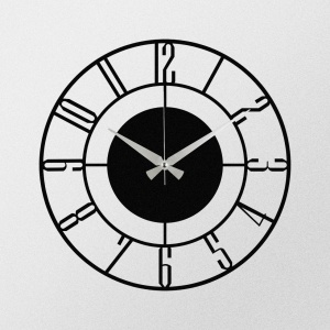 Διακοσμητικό Μεταλλικό Ρολόι Τοίχου Enzoclock Μαύρο 48x48 cm - Img 4