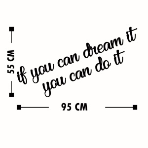Διακοσμητικό Τοίχου από Ξύλο και Μέταλλο If You Can Dream It You Can Do, Μαύρο, 8x14 cm - Img 4