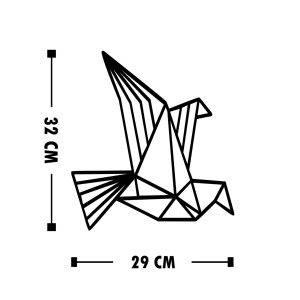 Διακοσμητικό Τοίχου από Ξύλο και Μέταλλο Origami, Μαύρο, 26x32 cm - Img 4
