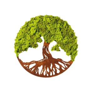 Διακοσμητικό Τοίχου με Ζωντανή Λειχήνα Tree Of Life, Πράσινο, 44x1x44 cm - Img 4