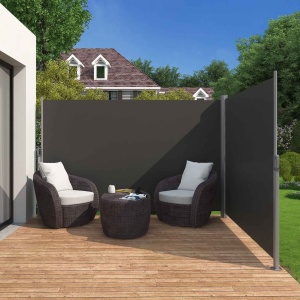 Διπλή πλευρική τέντα Songmics Γκρι 160x600 cm