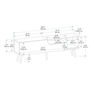 Έπιπλο TV Alba Πράσινο 150x29.6x49.6 cm - Img 6