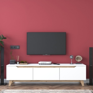 Έπιπλο TV D1 Λευκό 180x35x48.6 cm - Img 2