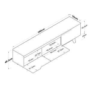Έπιπλο TV D1 Λευκό 180x35x48.6 cm - Img 12
