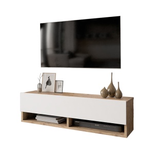 Έπιπλο TV de perete Roscoe Δρυς Λευκό 100x31.5x29.5cm