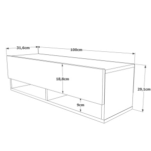 Έπιπλο TV Fr13 Φυσικό 100x29.1x31.6 cm - Img 7