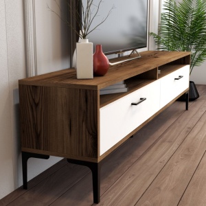 Έπιπλο TV Istanbul-Walnut, Λευκό - Img 4