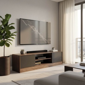 Έπιπλο TV Sasa I Καφέ 150x35x41.5 cm