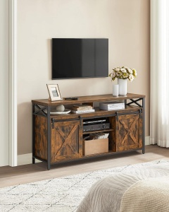 Έπιπλο TV, Vasagle, Καφέ-Μαύρο, 147x40x76 cm - Img 3
