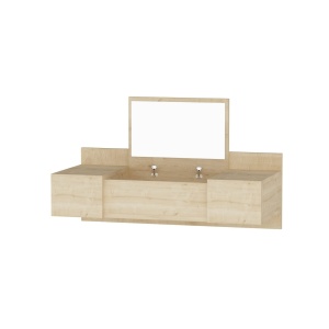Επιτοίχια τουαλέτα μακιγιάζ Zakkum Δρυς 100x33x39.1 cm - Img 3