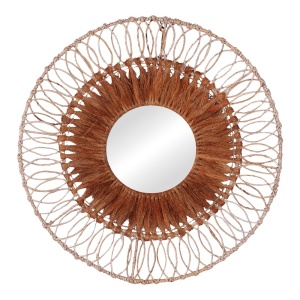 Καθρέφτης Cermine Boho Pako World Natural 80x80x12 cm