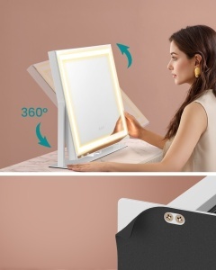 Καθρέφτης μπουντουάρ και μακιγιάζ V2 LED Songmics Λευκό 62.5x10x45.8 cm - Img 4
