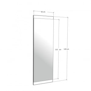 Καθρέφτης BoyAynasıDekoratifBasic40x120cm Λευκό - Img 7