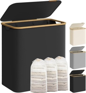 Καλάθι απλύτων Μαύρο Songmics 60x38.5x70.5 cm
