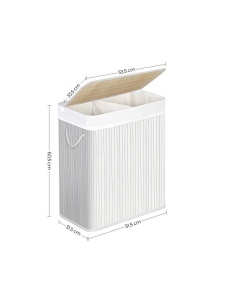 Καλάθι απλύτων, Songmics, 100L, Λευκό, LCB64WT, 51 x 31 x 60 cm - Img 5