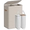 Καλάθι απλύτων Songmics Μπεζ 56x40x75 cm - Img 2