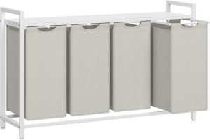 Καλάθι απλύτων Vasagle Λευκό 115.6x33x72.5 cm