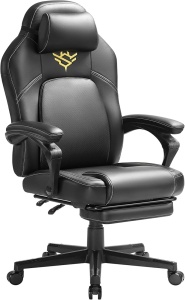 Καρέκλα gaming Songmics Μαύρο 66.5x71x(119-128.5)cm