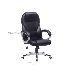 Καρέκλα γραφείου Songmics Μαύρο 67x67.3x126 cm - Img 7