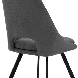 Καρέκλα Initiate material teddy σκούρο γκρι πόδια metalice negre 48x57x85 cm - Img 7