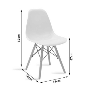 Καρέκλα Julita πλαστικό γκρι - πόδι φυσικό χρώμα ξύλου 46x50x82 cm - Img 7