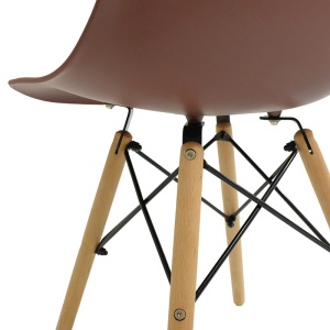 Καρέκλα Julita πλαστικό PP καφέ πόδια φυσικά 41x46x41+ cm - Img 6