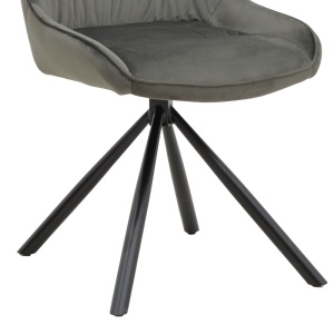 Καρέκλα Wori βελούδο σκούρο γκρι και πόδια metalice negre 48x56x82 cm - Img 7
