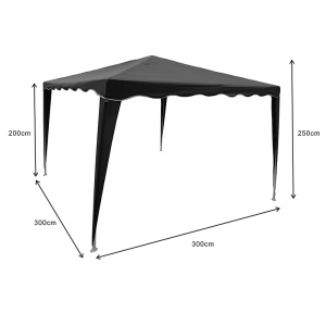 Κιόσκι κήπου, Gazebo, Σκούρο Γκρι, 300x300x250 cm - Img 6