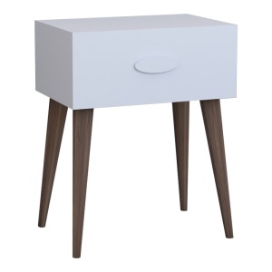 Κομοδίνο Laber Λευκή μελαμίνη 45x30x57.5 cm