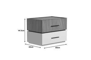 Κομοδίνο Sonlen MDF απόχρωση Καρυδιά-Μπεζ 60x40x44.5 cm - Img 4