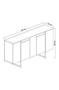 Κονσόλα Luxe Καρυδί 160x35x80 cm - Img 6