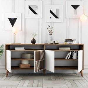 Κονσόλα Milan Walnut-Λευκό - Img 3
