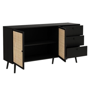 Κονσόλα Oslo μαύρη με χρώμα φυσικού ξύλου 150x39x79 cm - Img 3