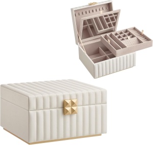 Κουτί Κοσμημάτων Songmics Λευκό 24x21.5x13.5 cm