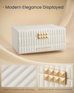 Κουτί Κοσμημάτων Songmics Λευκό 38x27x16 cm - Img 3