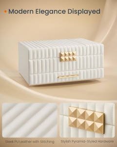 Κουτί Κοσμημάτων Songmics Λευκό 38x27x16 cm - Img 3