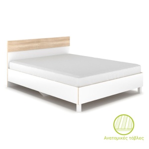 Κρεβάτι διπλό 160x200 cm Awell 14378 Sonoma/Λευκό