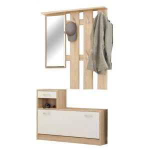 Κρεμάστρα Εισόδου Jamie Λευκό - Natural 100x27.5x187 cm