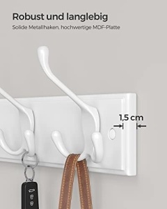 Κρεμάστρα Songmics, Λευκό, 40x11x7 cm