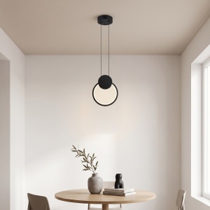 Κρεμαστό φωτιστικό LED, Ganden, Pako, Μαύρο 26.5x26.5x20 cm