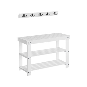 Κρεμάστρα με παγκάκι Songmics Λευκό 70x28.7x52.3 cm