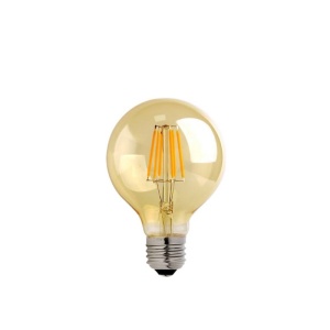 Λαμπτήρας LED G80 4W E27 3000K 200-220V, Amber, 8x8x12 cm