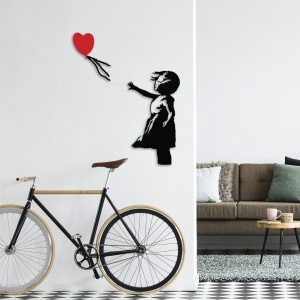 Μεταλλικός πίνακας Banksy Μαύρο 105x85 cm - Img 3